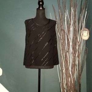 R&M Richards Black Glitter Top